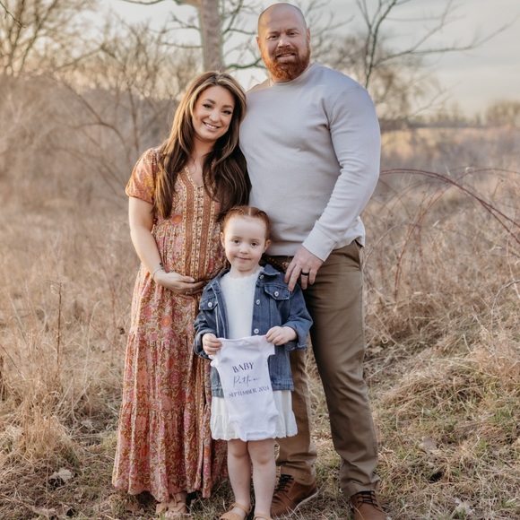 Dusty Rose Border Print Button Down Maxi Dress- Size Small - Picture 6 of 6